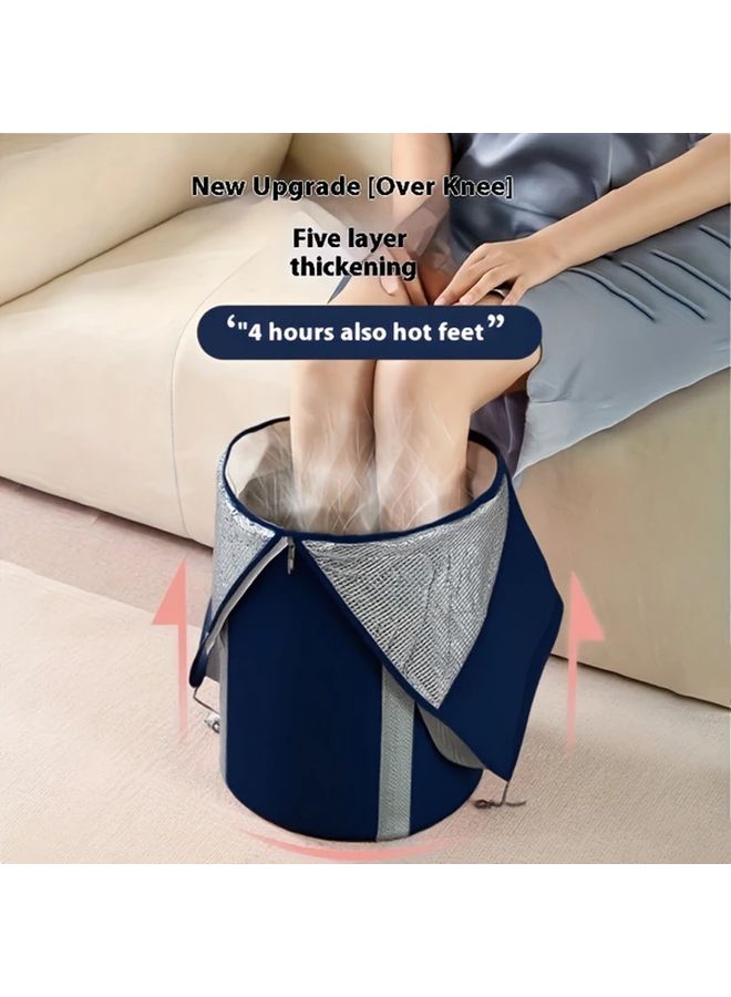 Glacier Blue Foldable Portable Insulated Foot Bath Tub with Handle for Home Travel - Image 4