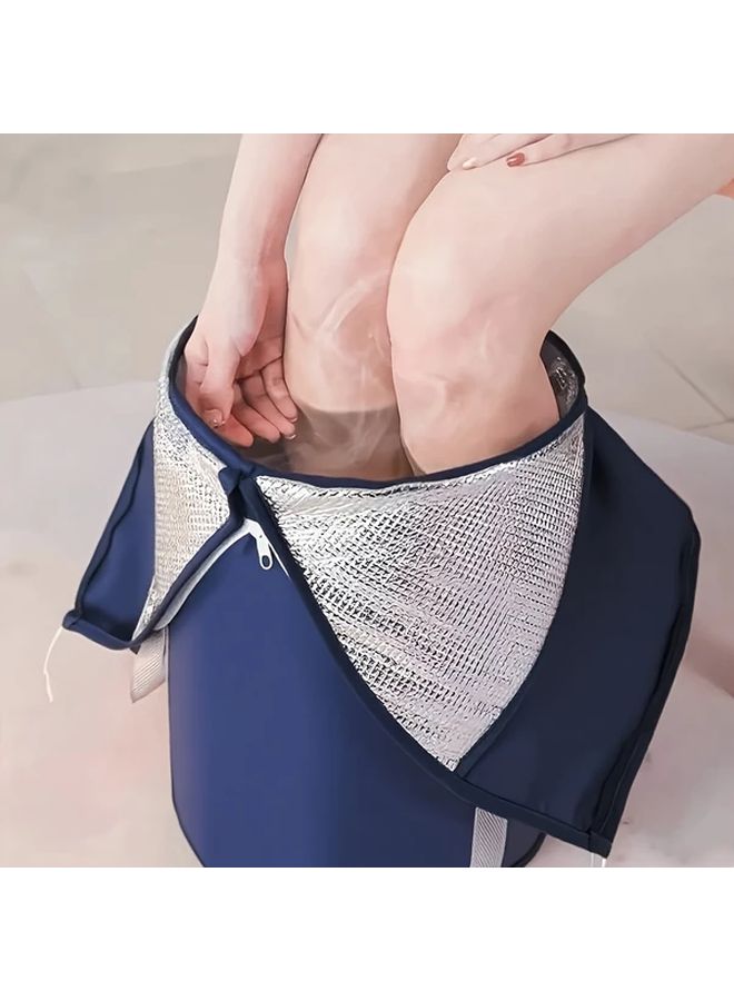 Glacier Blue Foldable Portable Insulated Foot Bath Tub with Handle for Home Travel - Image 5