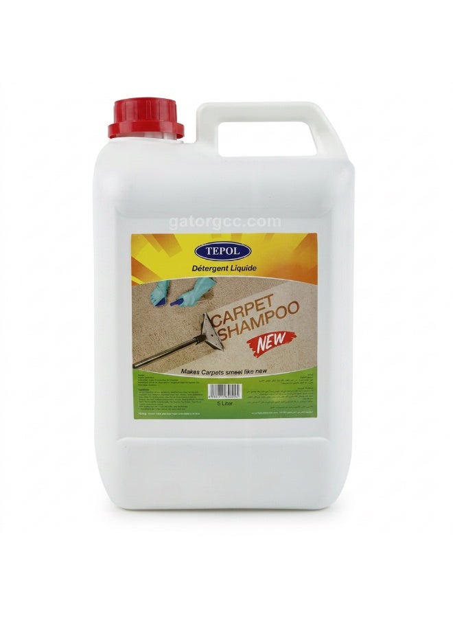 Tepol Carpet Shampoo Lemon | Liquid Carpet Cleaner | Upholstery & Rug Cleaning Detergent | Fresh Lemon Fragrance | 5L - Image 1