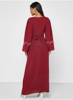 hayas closet Embellished Belted Jalabiya  - Image 2