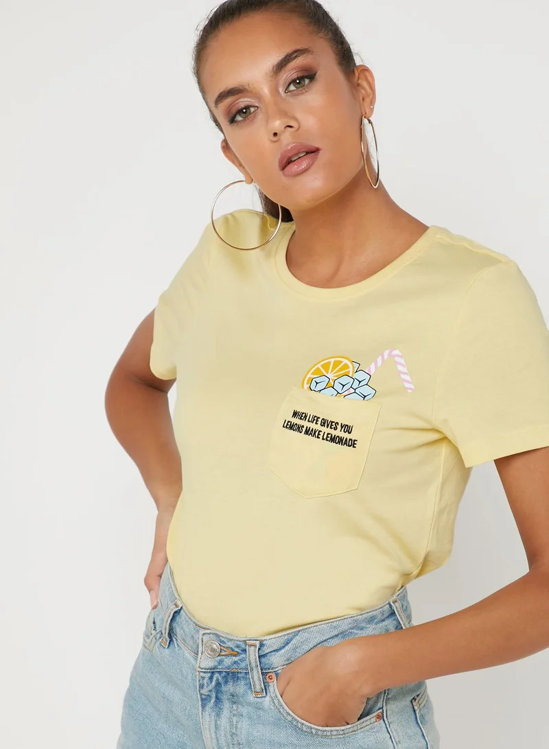 ONLY Lemonade Pocket T-shirt