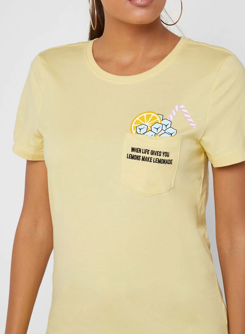 ONLY Lemonade Pocket T-shirt