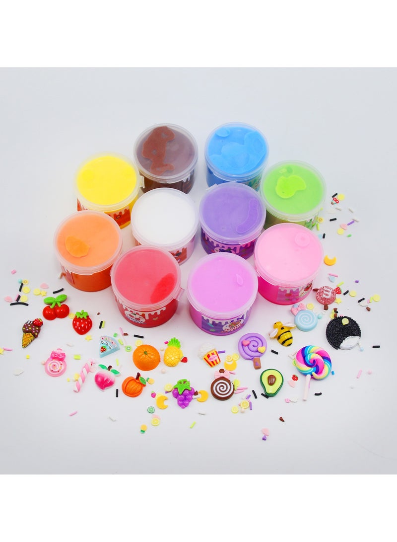 Butter Slime Set for Kids – 10×100 ml Colorful Butter Slimes with Charms, Beads & Accessories – Soft, Stretchy Sensory Toy Kit, Perfect for creative kids’ crafts, stress relief, birthday gifts, and educational toys, Ideal for boys & girls who love slime toys and hands-on fun/ Slime Toys/ butter slime kit/ Slime accessories/ Kids toys/ Safe, non-toxic, and hours of fun - Image 3