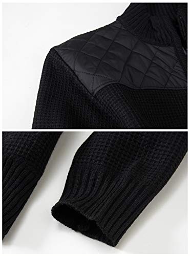 Gioberti Boy's Knitted Full Zip Cardigan Sweater with Soft Brushed Flannel Lining, Black, Size 6 - Image 4