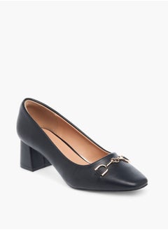 Celeste Womens Metal Accent Slip-On Shoes With Block Heels  - Image 1