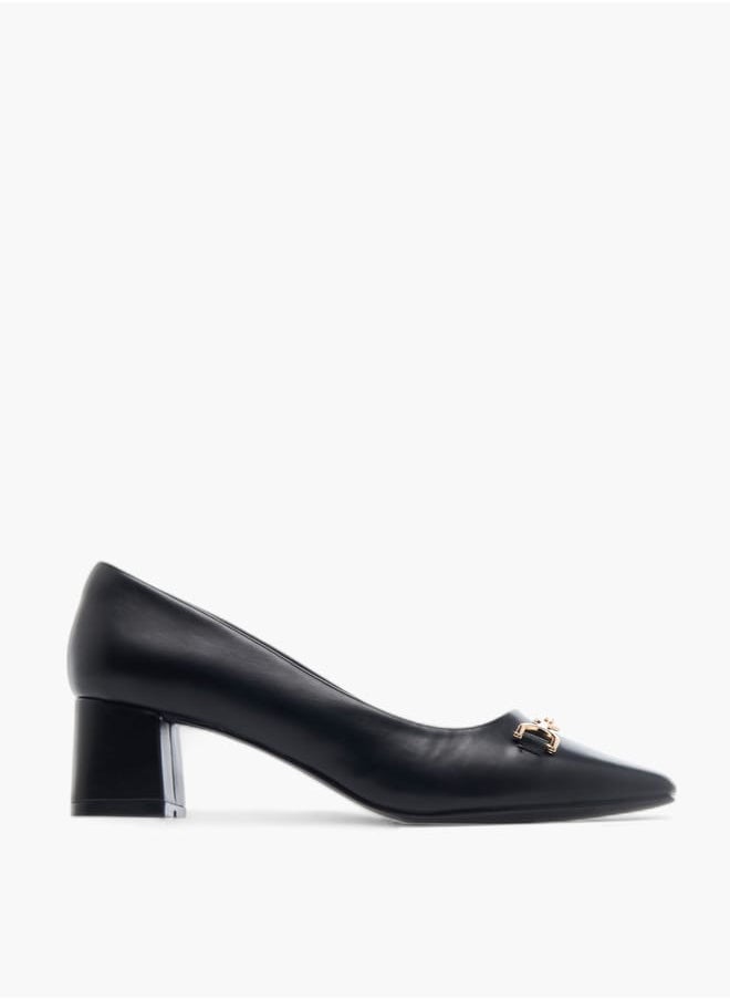 Celeste - Womens Metal Accent Slip-On Shoes With Block Heels - Image 1