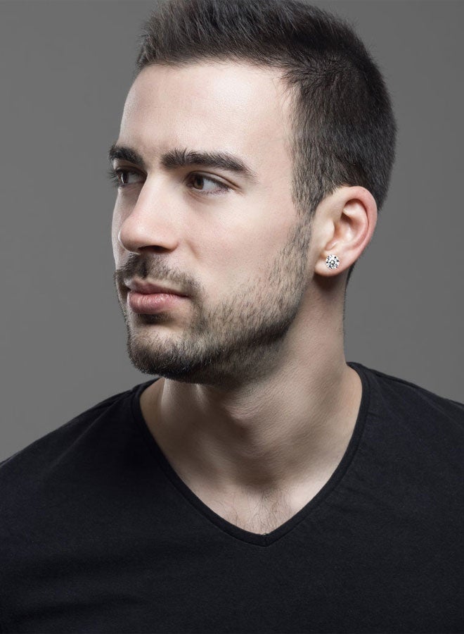 HAWAWA 6 Pairs Stud Earrings Set for Women and Girl, Hypoallergenic Cubic Zirconia 316L Earrings Stainless Steel CZ Earrings 3-8mm - Image 5