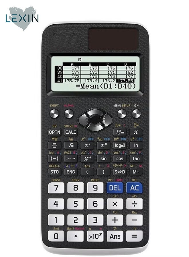 ليكسين آلة حاسبة علمية متعددة الوظائف من ليكسين (أسود/أبيض) - Image 1
