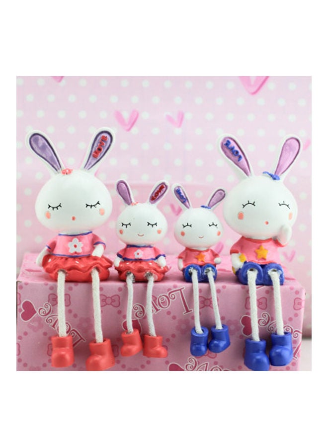 NIBEMINENT A Family Of Four Handicraft Hanging Ornaments White/Pink/Blue