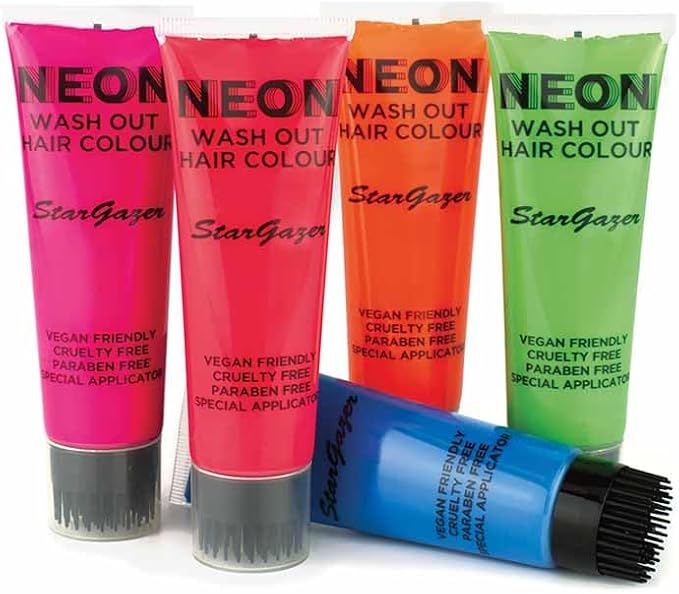 Stargazer Neon UVReactive Wash Out Hair Colour Super Vibrant Colour Red
