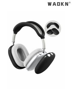 Silicone Headphone Case Suitable for AirPods Max Protective Case, Anti Scratch Ear Cups Cover and Headband Cover for AirPods Max Accessories Skin Protector Accessories Black