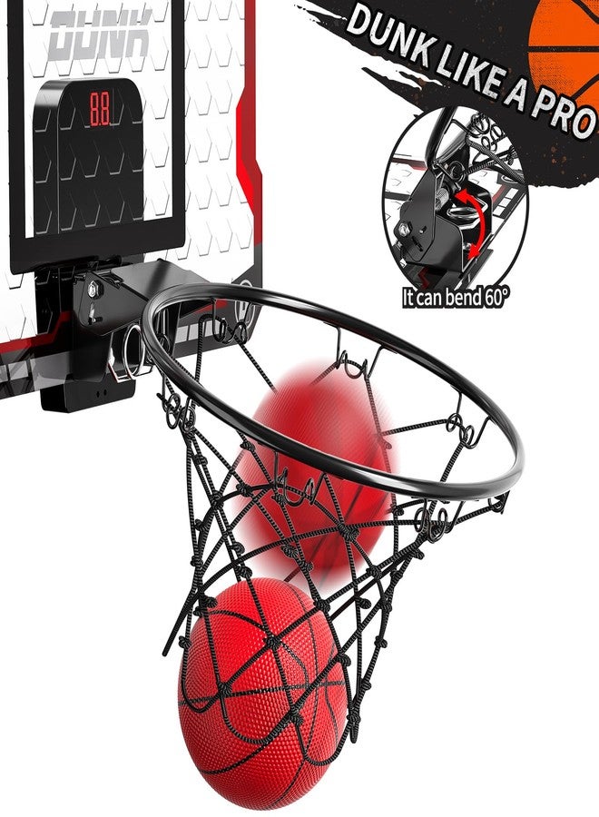 TEMI Basketball Hoop Indoor, Mini Basketball Hoop with 4 Balls & Electronic Scoreboard, Over the Door Basketball Hoop, Basketball Toys for Boys Girls Age 5 6 7 8 9 10 11 12 - Kids & Teens Gift Ideas - Image 3