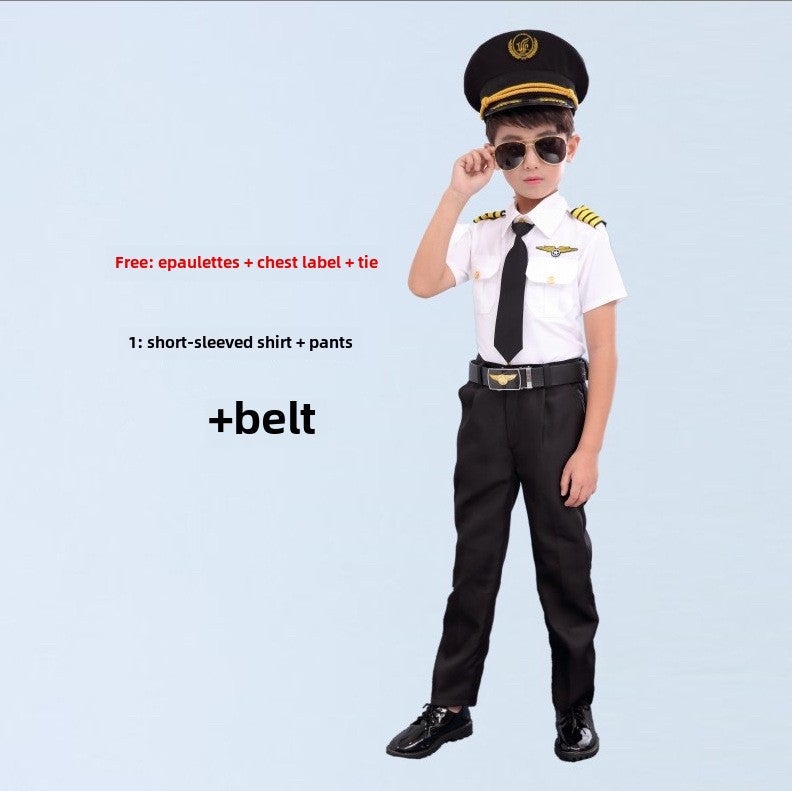 Kids Pilot Uniform Role Play Costume Captain jacket