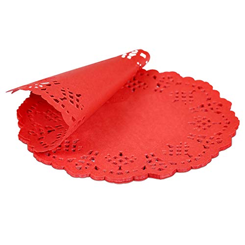 Jagrove Paper Doilies, Jagrove 100 Pieces 3.5 Inches Lace Doilies Paper Colorful Decorative Round Paper Placemats Bulk for Cakes Desserts Wedding Party Tableware Decoration, 5 Colors - Image 5