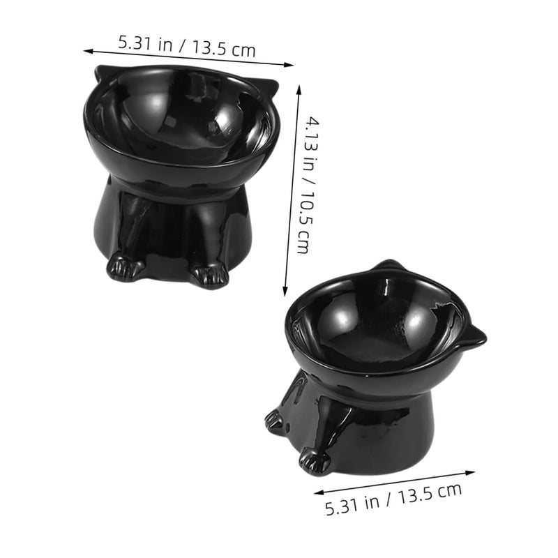 Ceramic Raised Cat Food Bowl Large Anti Spill Elevated Pet Feeding Dish - Image 3