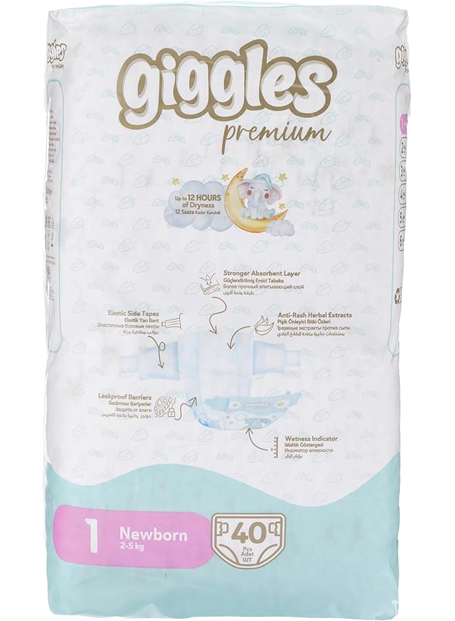 giggles Baby Diapers 40 Pieces Twin Pack Size 1 - Image 2