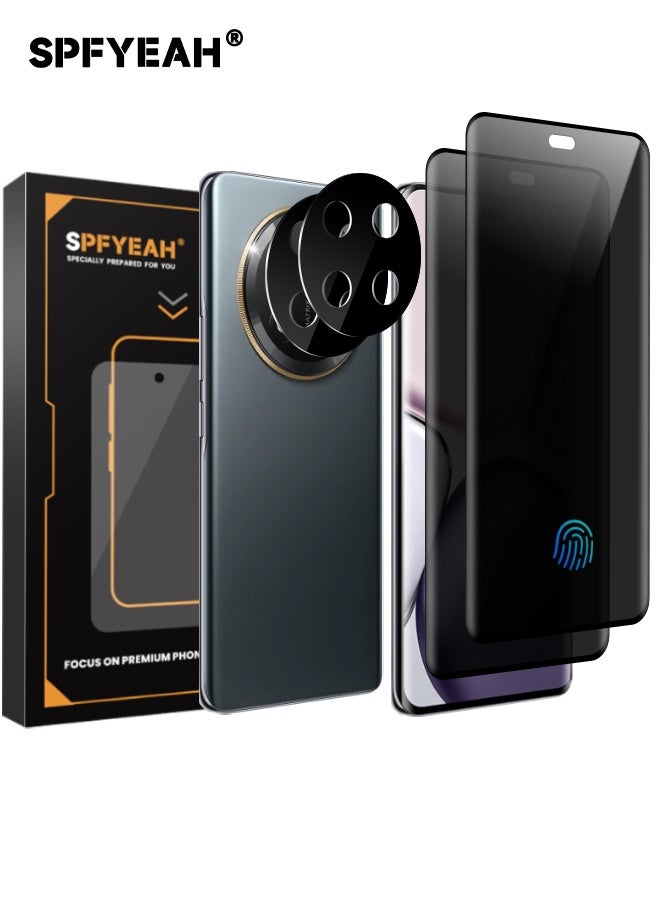 اس بي اف يا. [2 + 2 عبوة] واقي شاشة الخصوصية Honor X9c مع واقي عدسة الكاميرا، [مضاد للتجسس بزاوية 28 درجة] [صلابة 9H] [حساس للمس] [فتح ببصمة الإصبع] [مضاد للخدش] [خالٍ من الفقاعات] [مناسب للجراب] مجموعة واقي لهاتف Honor X9c 5G مقاس 6.78 بوصة (معلب، 2 + 2 قطعة) - Image 1