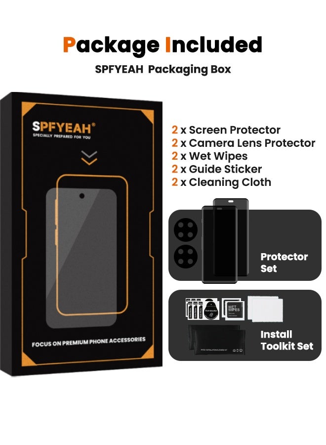 اس بي اف يا. [2 + 2 عبوة] واقي شاشة الخصوصية Honor X9c مع واقي عدسة الكاميرا، [مضاد للتجسس بزاوية 28 درجة] [صلابة 9H] [حساس للمس] [فتح ببصمة الإصبع] [مضاد للخدش] [خالٍ من الفقاعات] [مناسب للجراب] مجموعة واقي لهاتف Honor X9c 5G مقاس 6.78 بوصة (معلب، 2 + 2 قطعة) - Image 4