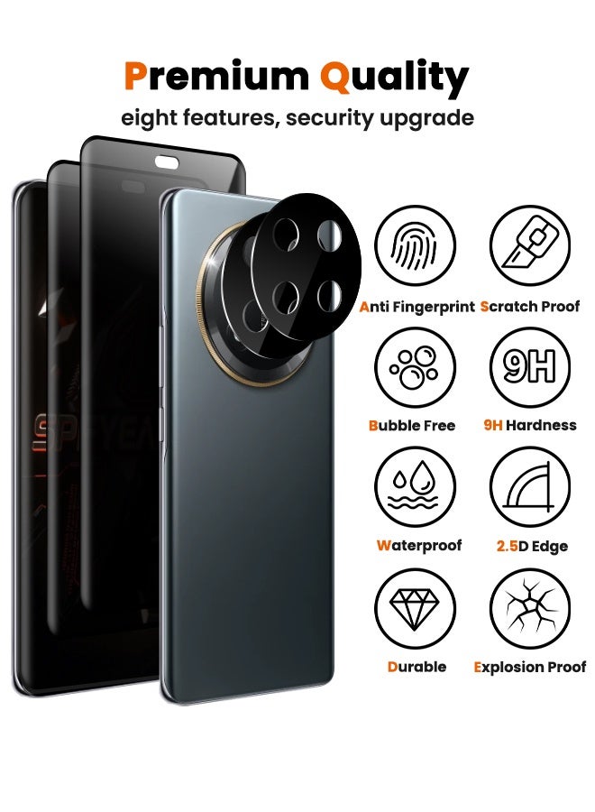 اس بي اف يا. [2 + 2 عبوة] واقي شاشة الخصوصية Honor X9c مع واقي عدسة الكاميرا، [مضاد للتجسس بزاوية 28 درجة] [صلابة 9H] [حساس للمس] [فتح ببصمة الإصبع] [مضاد للخدش] [خالٍ من الفقاعات] [مناسب للجراب] مجموعة واقي لهاتف Honor X9c 5G مقاس 6.78 بوصة (معلب، 2 + 2 قطعة) - Image 5