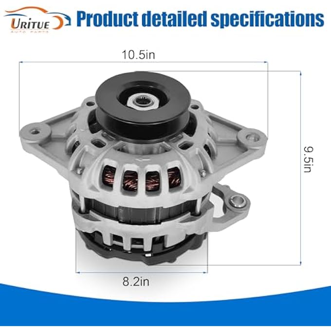 Uritue F000BL0118 New 12V 80A Alternator Compatible with 2008 TT-4 to TT8 YANMAR 4TNV98 DIESEL Replace 129908-77200,129908-77210 - Image 2