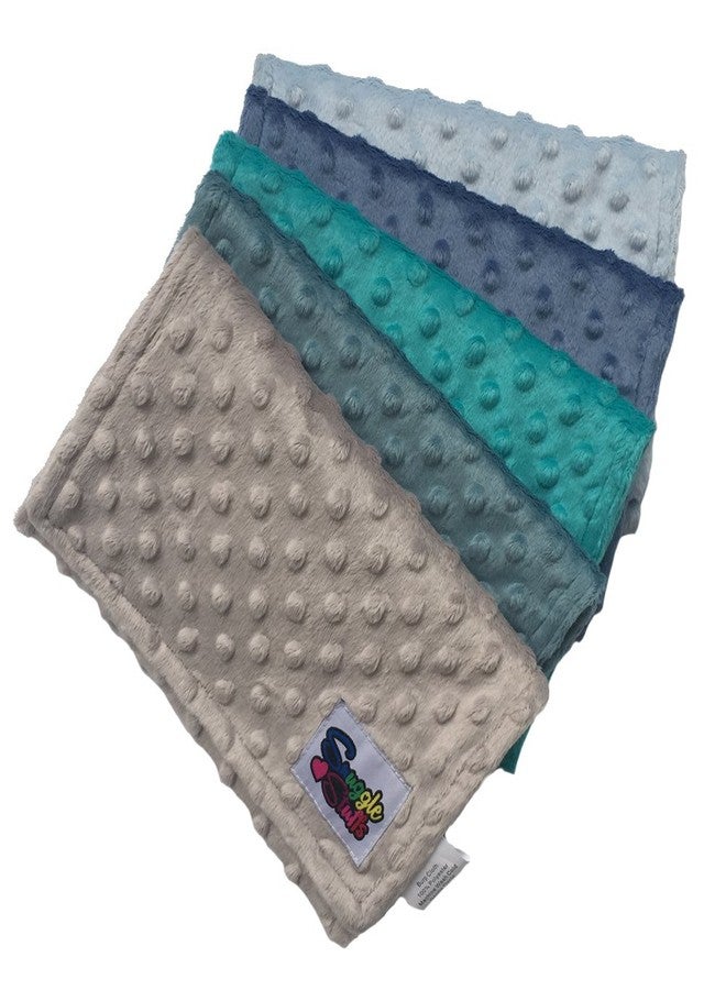 Snuggle Stuffs Baby Boys 5 Pack Minky Dot Burp Cloths - Shades Blue - Image 1