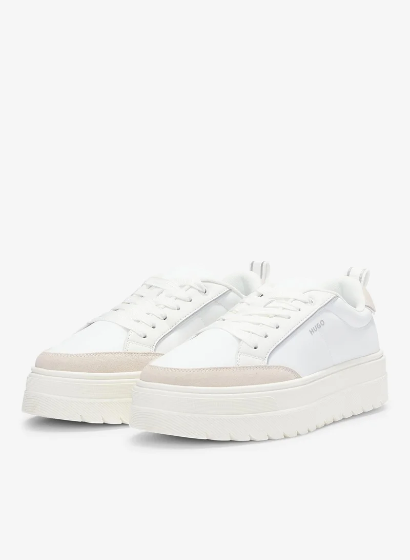 HUGO Platform trainers with suede trims