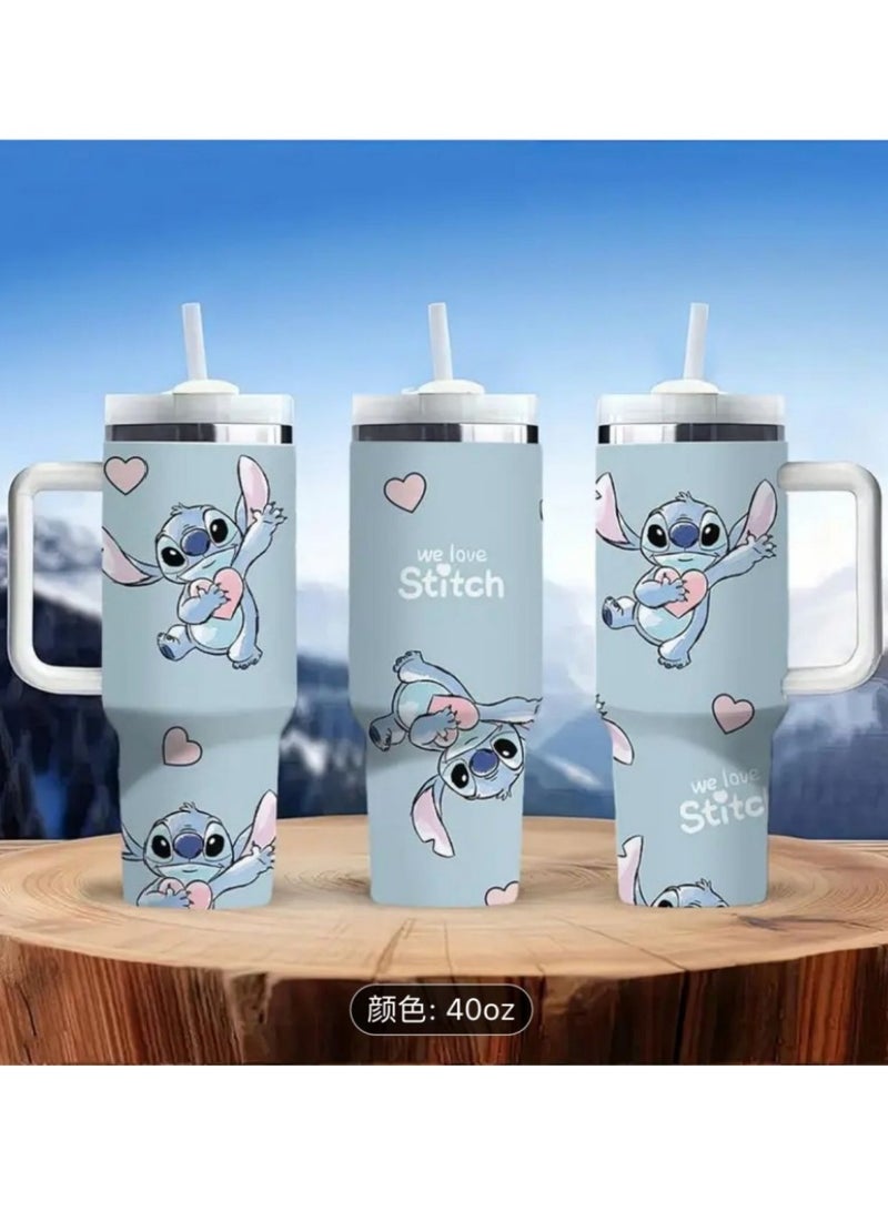 Disney Stitch Cartoon Water Bottle – Cute and Creative Sports Cup, Large Capacity, Hot  Cold, Portable Travel Mug, Great for Gifts - Image 3