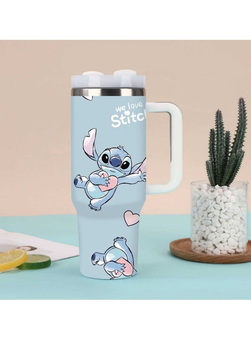 Disney Stitch Cartoon Water Bottle – Cute and Creative Sports Cup, Large Capacity, Hot  Cold, Portable Travel Mug, Great for Gifts - Image 1