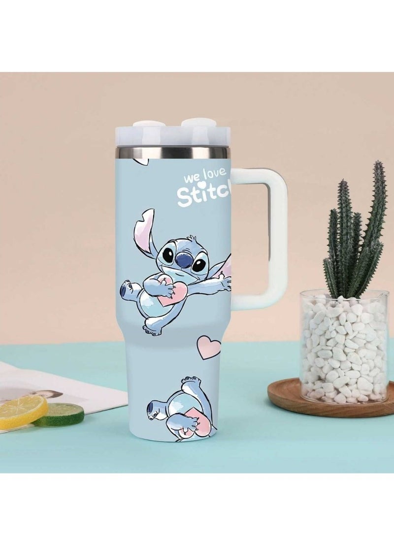Disney Stitch Cartoon Water Bottle – Cute and Creative Sports Cup, Large Capacity, Hot  Cold, Portable Travel Mug, Great for Gifts - Image 2