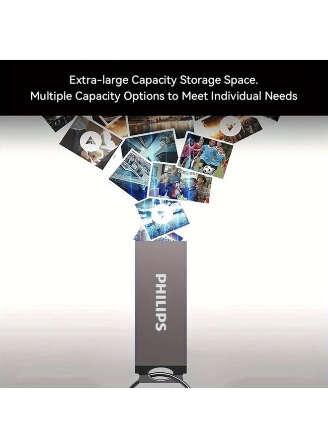 فيليبس 32 جيجابايت محرك أقراص فلاش عالي السرعة USB 2.0 محرك أقراص معدني محمّل بسلسلة مفاتيح متوافق مع أجهزة الكمبيوتر المحمولة - Image 5