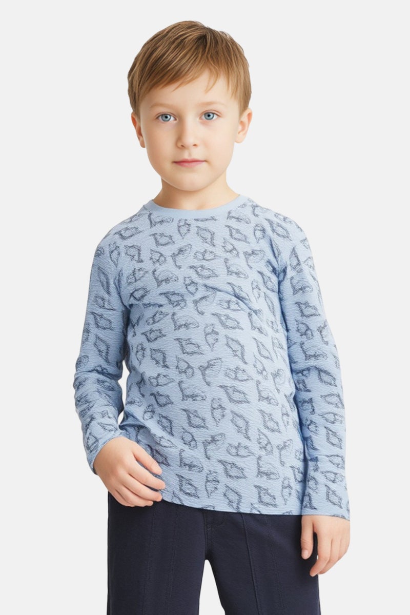 Sinsay Kids Boy Crew Neck Long Sleeve Graphic Print T-shirt, Multicolor - Image 1