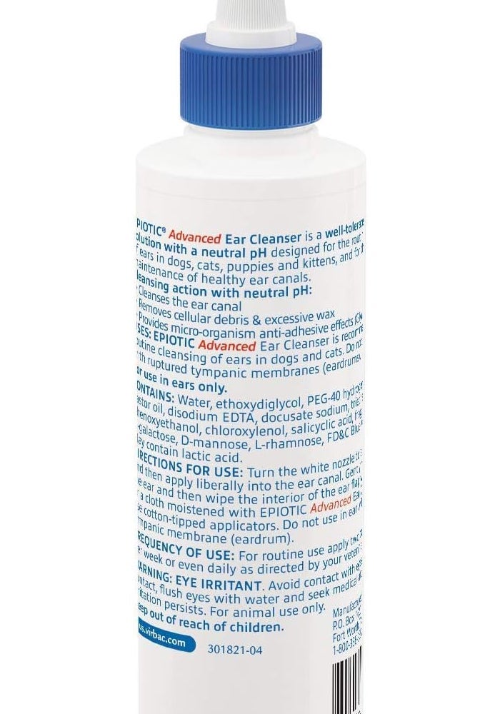 Virbac Epi-Otic Advanced Ear Cleanser for Dogs and Cats - 4 oz - Image 2