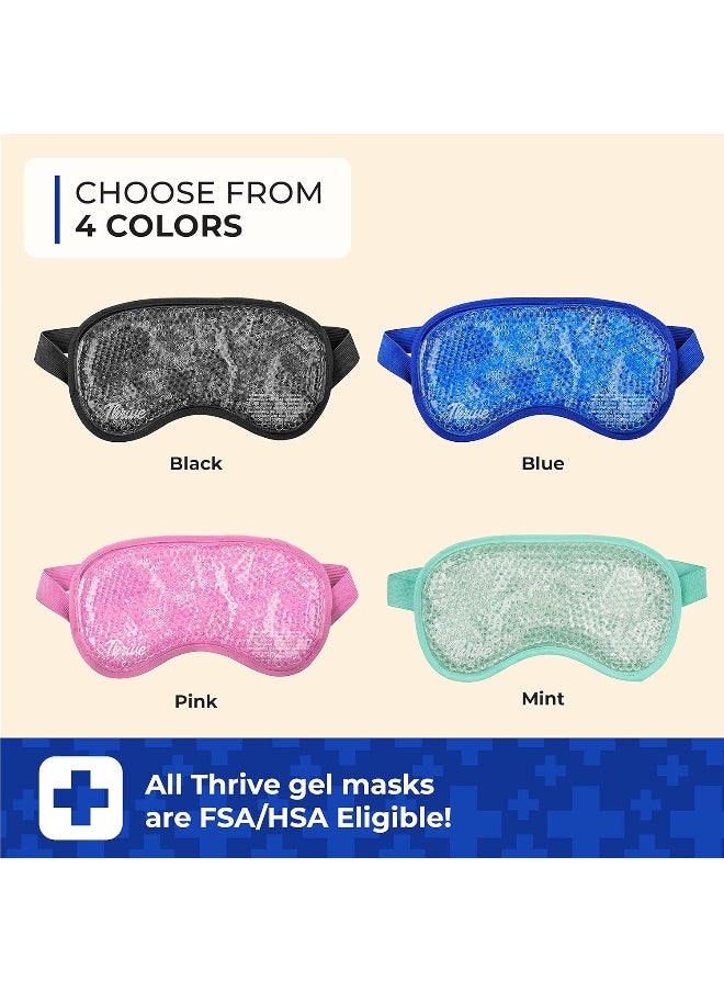 THRIVE - Thrive Eye Mask (Blue) - Gel Beads Hot/Cold Pack - Fabric Back - Innovative Reusable Gel Beads Provides Both ice or Heat Pain Relief and Therapy Treatments. Great for migraines, Headaches + More - Image 1