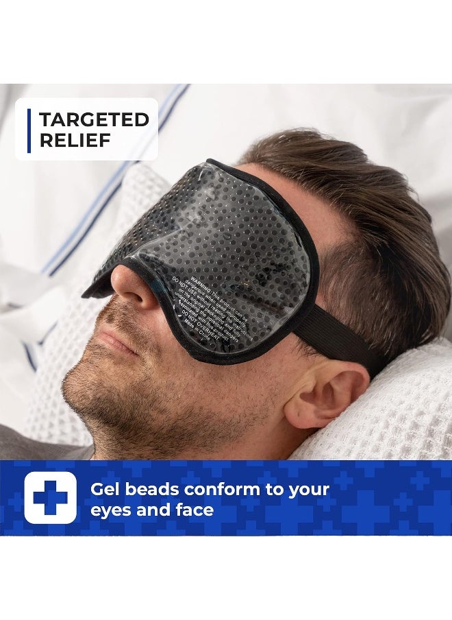 THRIVE - Thrive Eye Mask (Blue) - Gel Beads Hot/Cold Pack - Fabric Back - Innovative Reusable Gel Beads Provides Both ice or Heat Pain Relief and Therapy Treatments. Great for migraines, Headaches + More - Image 1