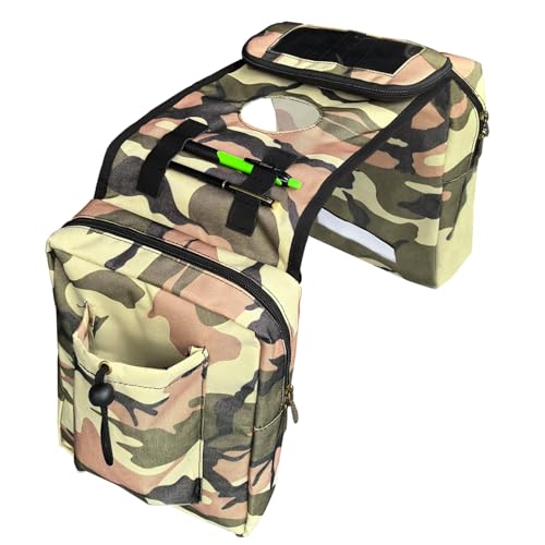 Vanlison ATV Tank Bag Saddle Bag Waterproof Motorcycle Bag Compatible with Snowmobile Sportsman Scrambler FourTrax Grizzly UTV Hanging Storage Bag Camo Brown - Image 3