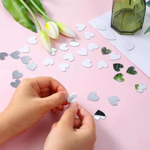 NEILL® Acrylic Small Mirror Heart Shape, Size - 1" x 1" inch, Pack of 50 Pcs, Thickness - 2mm with Adhesive - Image 4