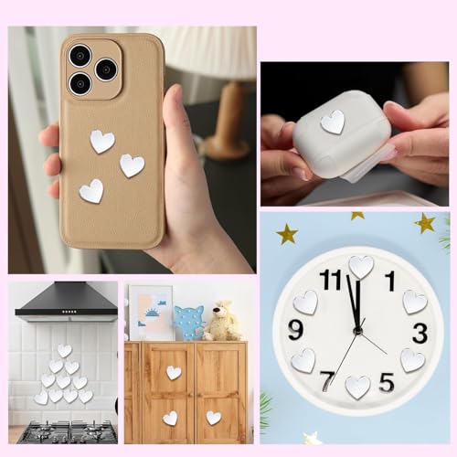 NEILL® Acrylic Small Mirror Heart Shape, Size - 1" x 1" inch, Pack of 50 Pcs, Thickness - 2mm with Adhesive - Image 5
