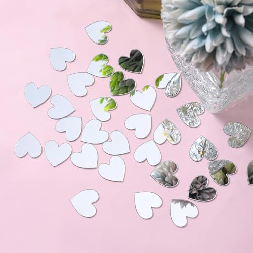 NEILL® Acrylic Small Mirror Heart Shape, Size - 1" x 1" inch, Pack of 50 Pcs, Thickness - 2mm with Adhesive - Image 3
