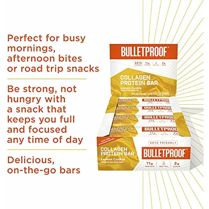 Bulletproof بار بروتين كولاجين بنكهة ليمون مضاد للرصاص، 1.58 أونصة - Image 5