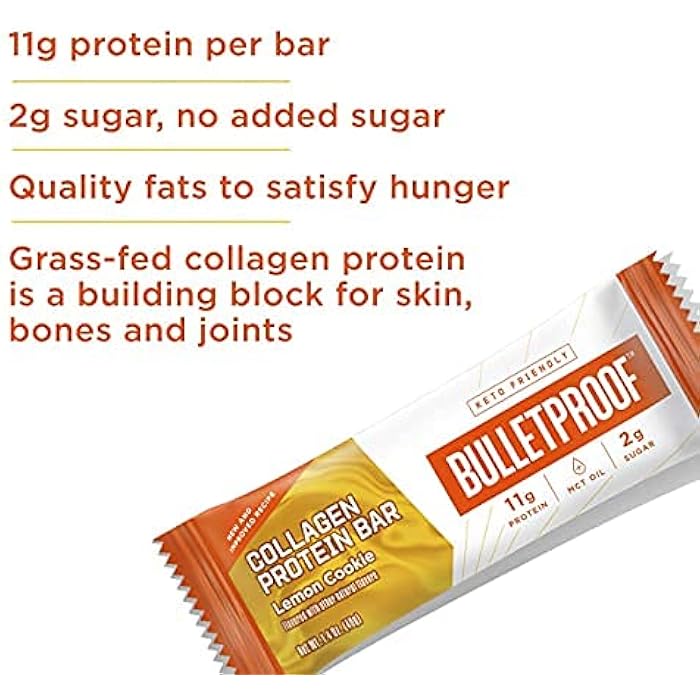 Bulletproof بار بروتين كولاجين بنكهة ليمون مضاد للرصاص، 1.58 أونصة - Image 3