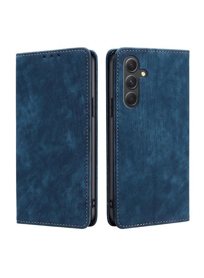 erorex Case For Samsung Galaxy A54 5G RFID Anti-theft Brush Magnetic Leather Phone Case - Image 1