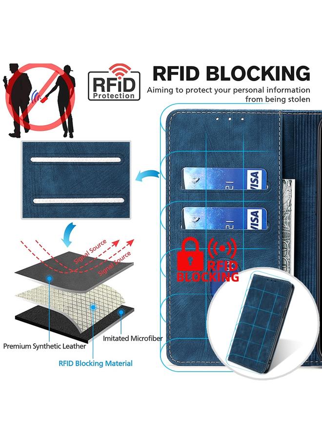 erorex Case For Samsung Galaxy A54 5G RFID Anti-theft Brush Magnetic Leather Phone Case - Image 5