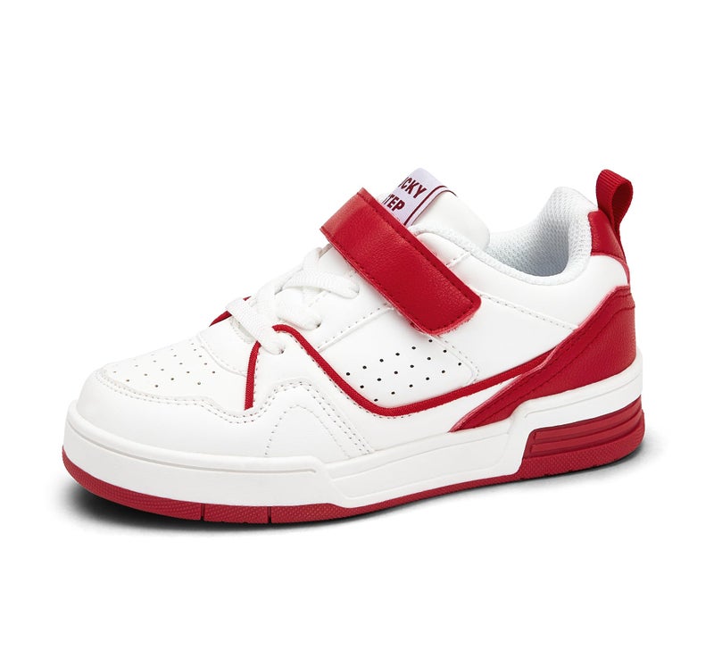 LUCKY STEP Kids Slip On Sneaker Comfort Casual Running Tennis School Low Top Sneaker Strap Athletic Walking Shoes for ChildrenBoysGirls WhiteRed1Little Kids 2 - Image 2