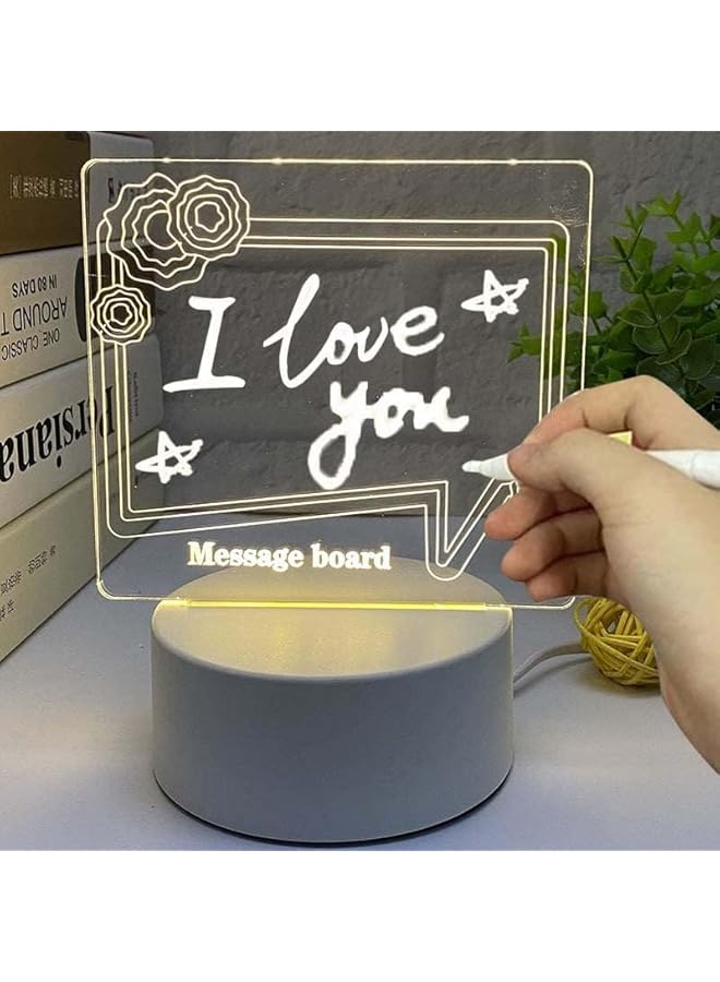 The Bros لوحة رسائل مخصصة مضيئة، مصباح طاولة يعمل بالبطارية مع قلم قابل للمسح عن بعد، ديكور مكتبي، هدايا للزفاف - Image 5