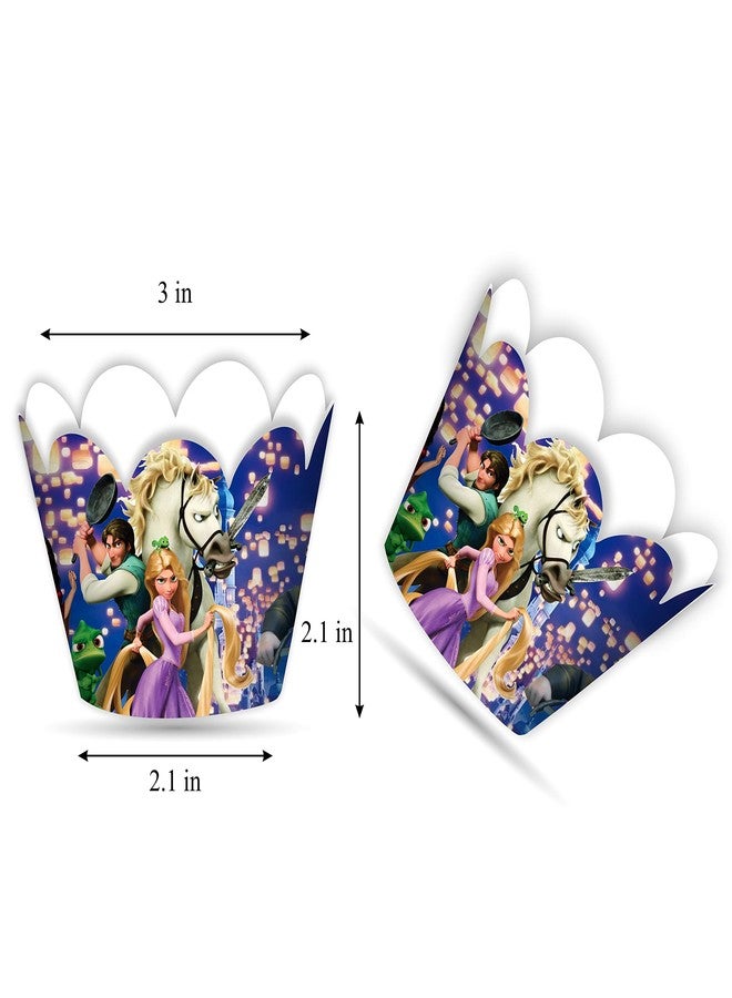Seyal "Rapunzl Cupcake Wrappers - Princess Theme Cupcake Decoration for Birthday Party & Celebration - Tangled Inspired Cupcake Holders for Girls Princess Party Supplies, Dessert Table Décor" - Image 3