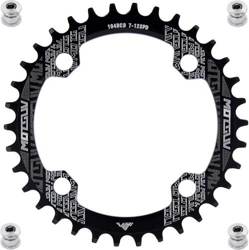 YBEKI Pro-Grade 104BCD Chainring (30-52T) CNC 7075-T6 Aluminum Narrow-Wide MTB/Road Round Oval Bike Chainwheel | Shimano/SRAM 8-11 Speed Compatible | 573MPa Strength (Black Round, 32T) - Image 1