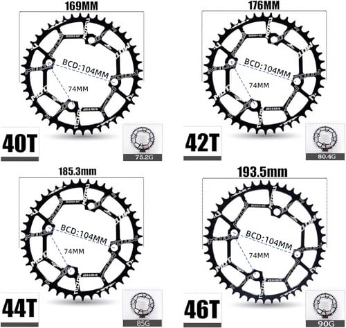 YBEKI Pro-Grade 104BCD Chainring (30-52T) CNC 7075-T6 Aluminum Narrow-Wide MTB/Road Round Oval Bike Chainwheel | Shimano/SRAM 8-11 Speed Compatible | 573MPa Strength (Black Round, 32T) - Image 5