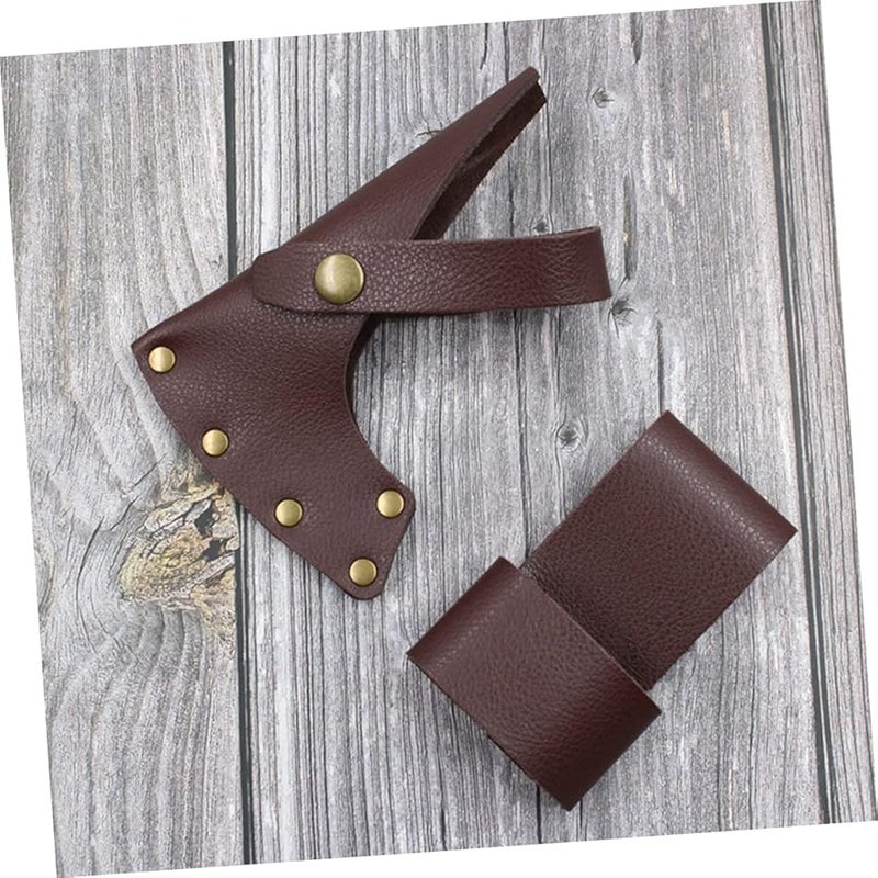 غطاء غمد فأس من الجلد لحماية شفرة الفأس خفيف الوزن ومحمول لمغامرة التخييم - Image 3