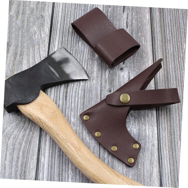 غطاء غمد فأس من الجلد لحماية شفرة الفأس خفيف الوزن ومحمول لمغامرة التخييم - Image 4