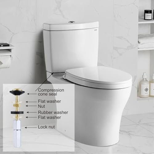 iFealClear Universal 2 Pack Toilet Tank to Bowl Gasket with 3 Pack Metal Hardware Replacements, Toilet Replacement Kit Inside Tank Fits Most 3-Inch/3.5-Inch Flush Valve Opening, Black - Image 3
